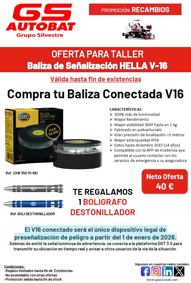 BALIZA DE SEÑALIZACIÓN CONECTADA V16 HELLA>