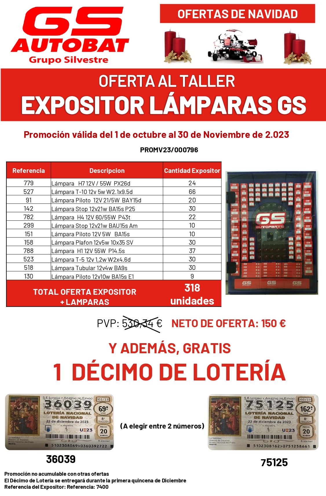 EXPOSITOR LÁMPARAS GS