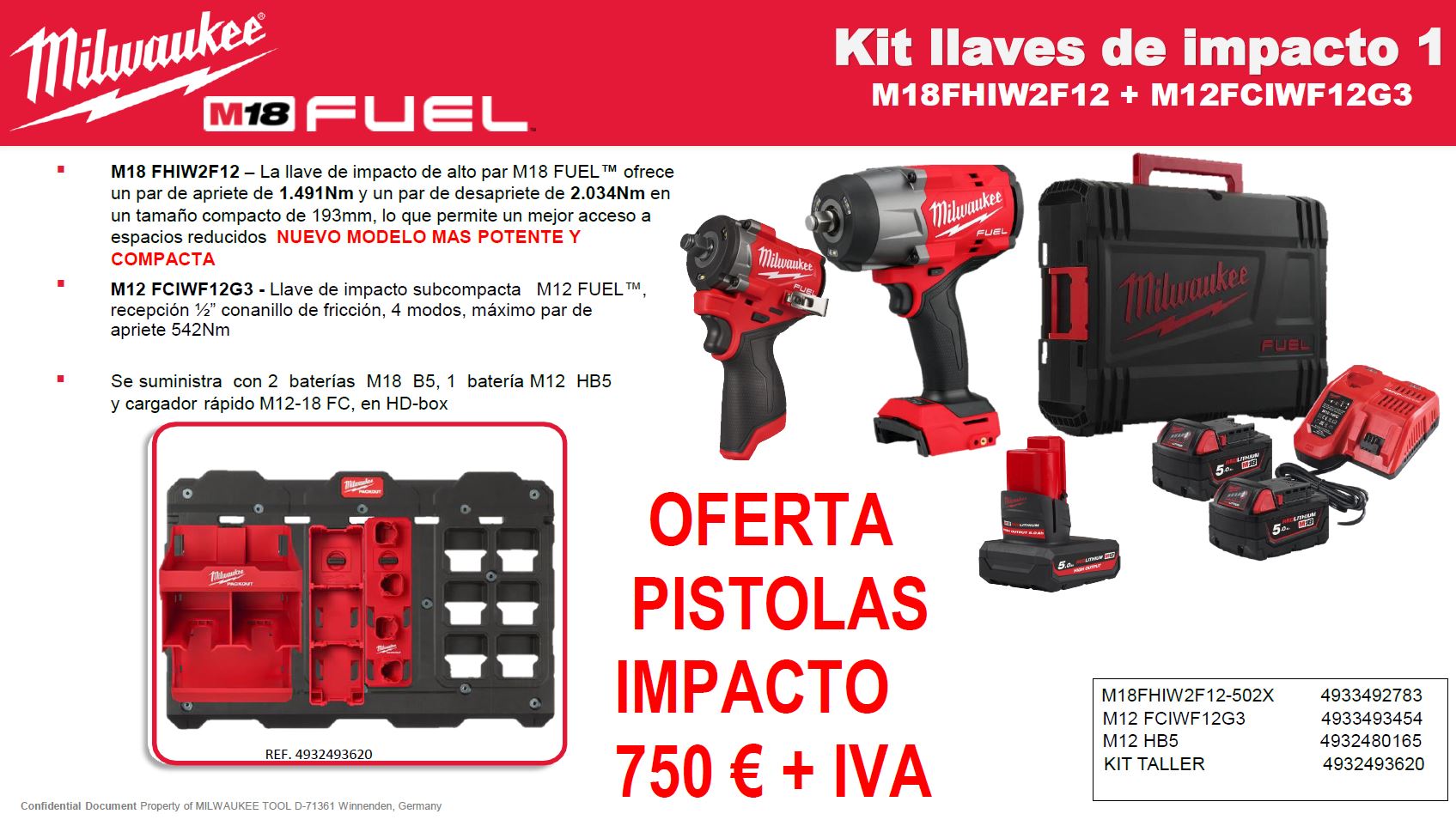 Kit llaves de impacto 1: M18FHIW2F12 + M12FCIWF12G3>